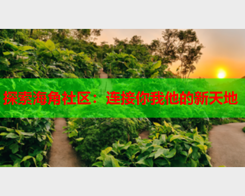 探索海角社区：连接你我他的新天地